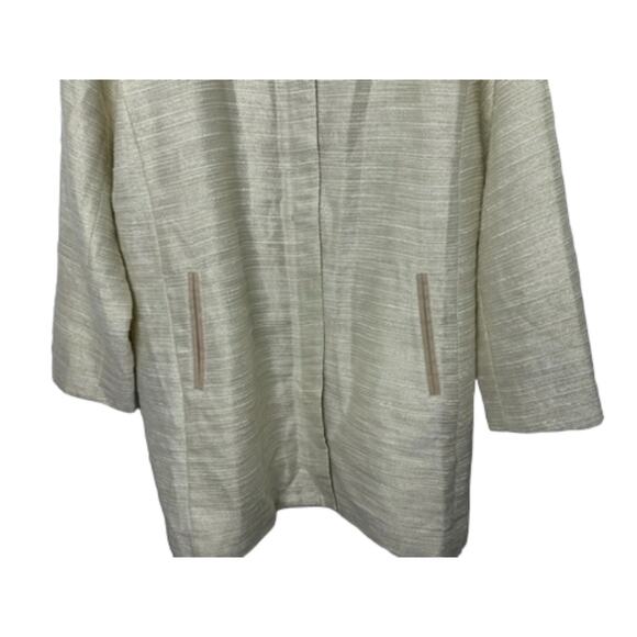 Dennis by Dennis Basso Beige & Gold Textured Topper Coat Women's XL NEW - Picture 7 of 14